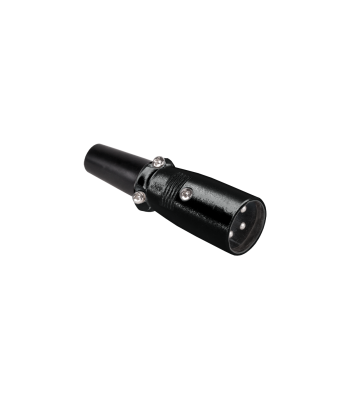 Mikrofona spraudnis vīrišķais kabelim melns, XLR 3-pin