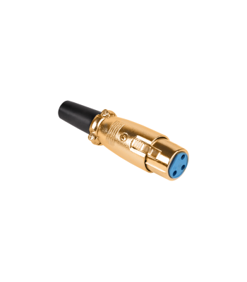 Mikrofona spraudnis GOLD, sieviešu, kabelim, apzeltīts, XLR 3-pin