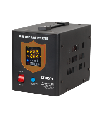 Avārijas barošanas avots KEMOT PROsinus-500, melns, 12V 230V 500VA/300W