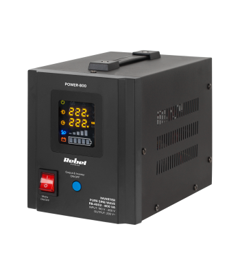 Avārijas barošanas bloks Rebel – invertors ar tīru sinusoidālu vilni un uzlādes funkciju POWER-800 12V 230V 800VA/500W