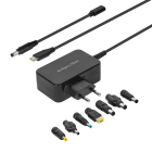 Universāls barošanas adapteris Kruger&Matz ar Power Delivery funkciju, 65 W, 7 uzgaļi