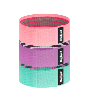 Auduma pretestības gumiju komplekts, 3 gumijas REBEL ACTIVE Mini Band M, 27–55 kg
