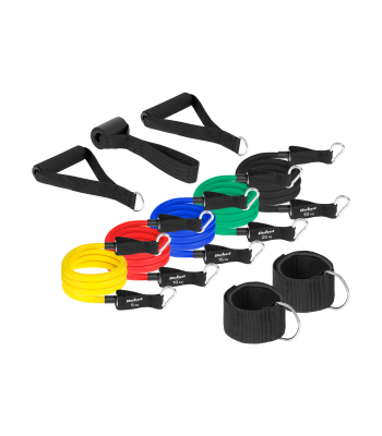 Pretestības gumiju komplekts vingrojumiem Power Tube Set REBEL ACTIVE, 5 gumijas, 5-80 kg