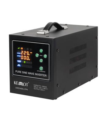 Nepārtrauktās barošanas avots KEMOT ar tīru sinusoīdu un uzlādes funkciju 12V 230V 1000VA/700W PROsinus-1000-LFP4