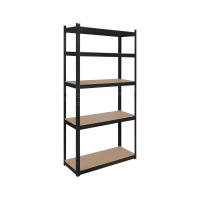Melns metāla noliktavas plaukts Rebel 180x90x40 cm