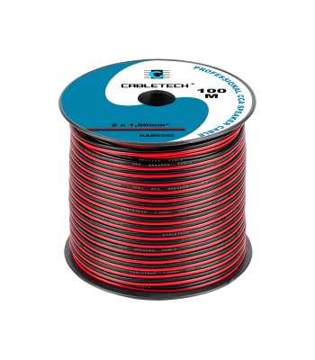 Skaļruņu kabelis CCA, melnā un sarkanā krāsā, KAB0392, 1.5mm