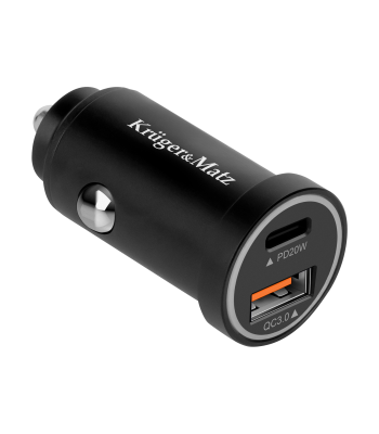 Automašīnas lādētājs ar Power Delivery un Quick Charge, Kruger&Matz KM0873, 38 W