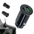 Automašīnas lādētājs Kruger&Matz ar diviem USB portiem, Quick Charge 3.0 un Power Delivery, 3100 mA, KM0870
