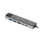 USB-C centrmezgls ar HDMI, 2 × USB 3.0, 2 × USB-C un RJ-45 — Kruger&Matz KM0391