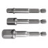 WUBER sešstūra kāta adapteru komplekts skrūvgriežiem, 1/4", 3/8" un 1/2", 3 gab.
