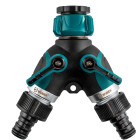 Metāla dārza krāna ūdens sadalītājs ar 2 izejām un adapteri, G 3/4" 26.5 mm, G 1/2" 21 mm, WUBER W00710