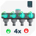 Četrkanālu dārza krāna ūdens sadalītājs WUBER ar adapteri, W00714, G 3/4" 26.5 mm, G 1/2" 21 mm
