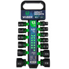 Wuber sešstūra triecienmuciņu komplekts, 13 gab., 1/2″