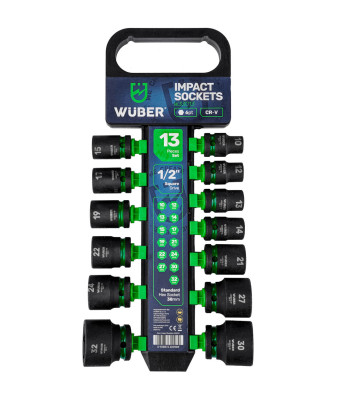 Wuber sešstūra triecienmuciņu komplekts, 13 gab., 1/2″