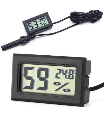 Elektroniskais paneļa termometrs ar LCD displeju, temperatūras un gaisa mitruma mērīšanai, ar zondi, 150 cm