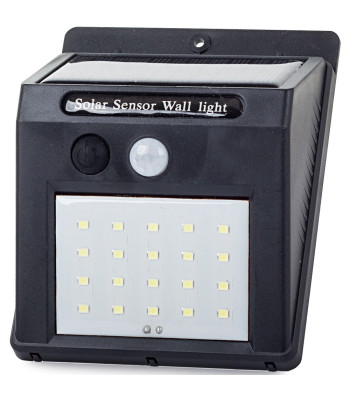 Saules lampa ar kustības un krēslas sensoru, 20 LED