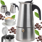 Itāļu moka kanna espresso kafijas pagatavošanai no nerūsējošā tērauda, 300 ml, līdz 6 tasītēm