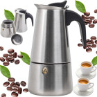 Itāļu moka kanniņa espresso pagatavošanai no nerūsējošā tērauda, līdz 9 tasītēm, 450 ml