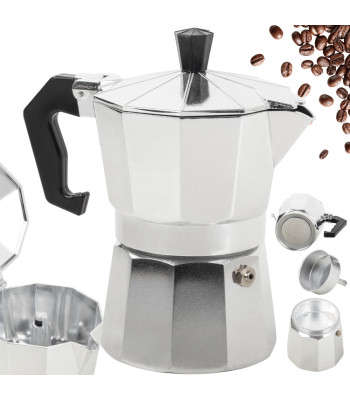 Alumīnija kafijas moka kanna 3 tasītēm, 150ml