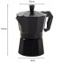 Moka kanniņa kafijas pagatavošanai, alumīnija, melna, 6 tasītēm, 300 ml