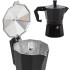 Moka kanniņa kafijas pagatavošanai, alumīnija, melna, 6 tasītēm, 300 ml