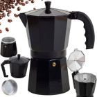 Alumīnija moka kanna kafijas pagatavošanai, melna, 9 tasītēm, 450 ml