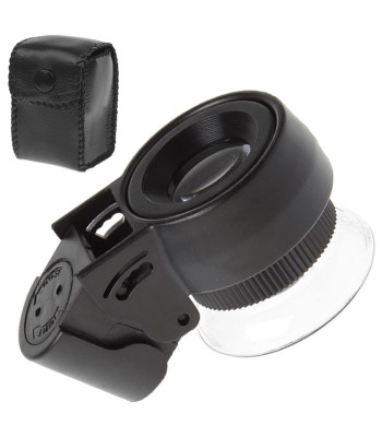 Kabatas juvelierlupa ar 2 LED un UV apgaismojumu, 45x