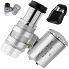 Juvelieru kabatas mikroskops ar 2 LED, 60x