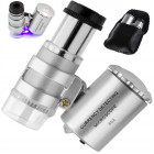 Kabatas juveliermikroskops ar LED un UV apgaismojumu, 60x