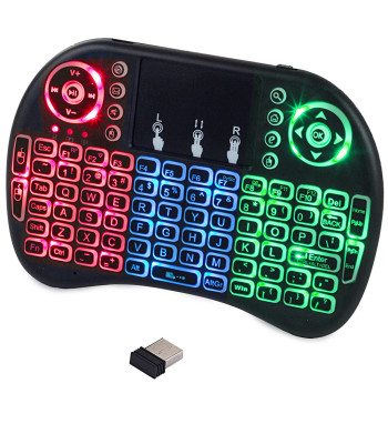 Bezvadu tastatūra ar LED fona apgaismojumu televizoram, mini