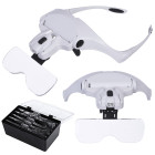 Galvas lupa-brilles ar 2 LED diodēm, palielinājums 3,5x