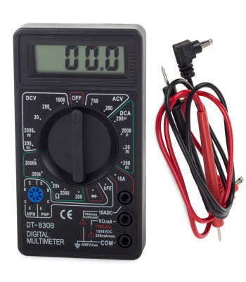 Digitālais multimetrs elektrisko mērījumu veikšanai ar LCD displeju DT-830B, 67x124x22mm