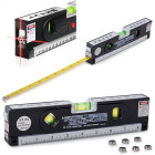 Lāzera līmeņrādis ar mērlenti un LED apgaismojumu, 24,5 × 2,8 × 6 cm