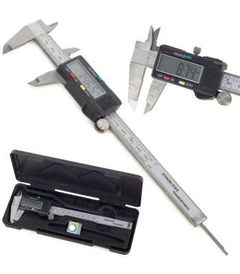 Elektroniskais digitālais bīdmērs ar LCD, no nerūsējošā tērauda, 150 mm/6″