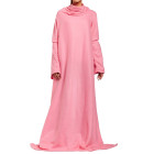 Rozā flīsa sega ar piedurknēm lasīšanai – Snuggie, XXL, 138cm x 180cm