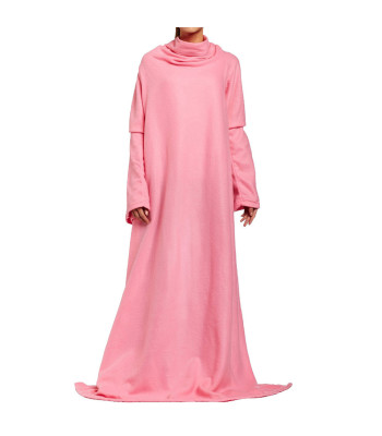 Rozā flīsa sega ar piedurknēm lasīšanai – Snuggie, XXL, 138cm x 180cm