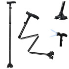 Saliekams spieķis ar 6 LED lukturīti un četrpunktu atbalstu, 85–97 cm