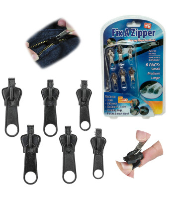Rāvējslēdzēju remonta komplekts Fix a Zipper – 6 slīdņi, 3 izmēri