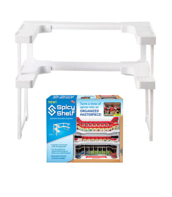 Virtuves skapīša organizators, garšvielu plaukts 2 vienā, regulējams, maks. 31 × 41,5 × 26,5 cm