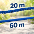 Elastīga dārza šļūtene ar smidzināšanas pistoli un savienojumiem, zila, 20–60 m