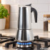 Moka kanniņa espresso kafijas pagatavošanai, nerūsējošais tērauds, 12 tasītēm, 600 ml