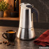 Moka kanniņa espresso kafijas pagatavošanai, nerūsējošais tērauds, 12 tasītēm, 600 ml