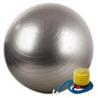 Rehabilitācijas vingrošanas bumba ar pumpi, sudraba krāsā, 65cm