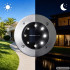 Zemē ievietojamu dārza saules lampu komplekts ar krēslas sensoru – 8 LED, 4 gab.