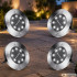 Zemē ievietojamu dārza saules lampu komplekts ar krēslas sensoru – 8 LED, 4 gab.