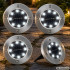 Zemē ievietojamu dārza saules lampu komplekts ar krēslas sensoru – 8 LED, 4 gab.