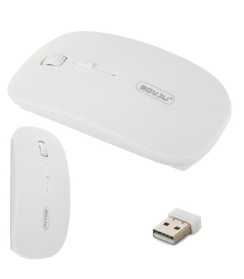 Bezvadu optiskā pele, slim, balta, 2,4 GHz