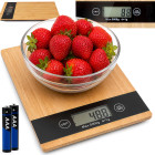 Bambusa elektroniskie virtuves svari ar LCD displeju, 5 kg