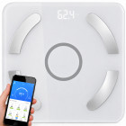 Analītiskie vannas istabas svari ar Bluetooth un ķermeņa parametru analīzi, 180 kg, 28 × 28 × 2 cm