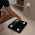 Analītiskie vannas istabas svari ar Bluetooth, stikla platformu, LCD un USB uzlādi, 180 kg, 28 × 28 cm